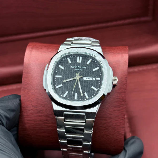Patek Philip Silver with Black Dial